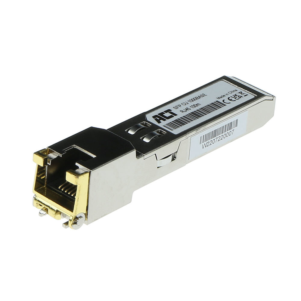 ACT SFP 1000Base copper RJ45 transceiver gecodeerd voor Juniper (SFP-1GE-T)