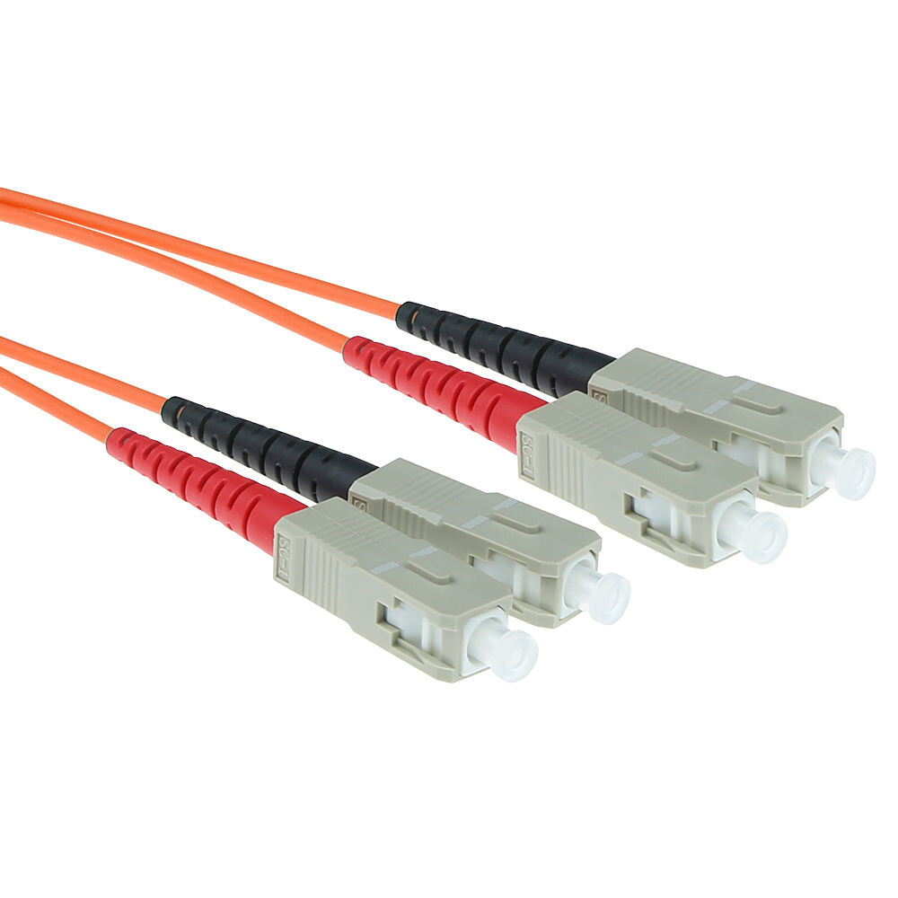 ACT 0,5 meter LSZH Multimode 62.5/125 OM1 glasvezel patchkabel duplex met SC connectoren