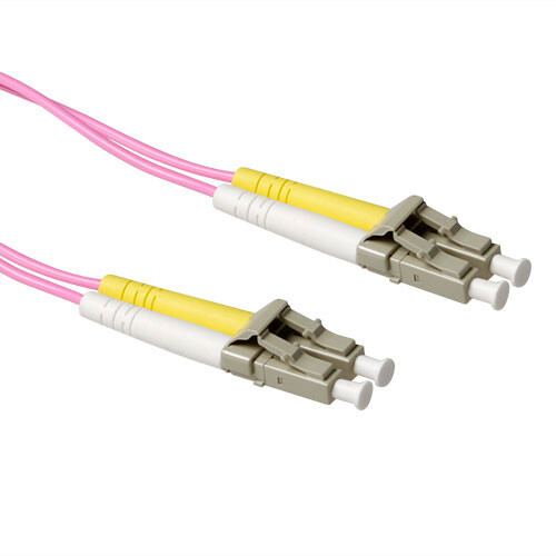 ACT 0,25 meter LSZH Multimode 50/125 OM4 glasvezel patchkabel duplex met LC connectoren
