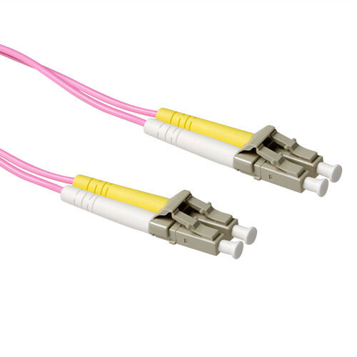 ACT 0,5 meter LSZH Multimode 50/125 OM4 glasvezel patchkabel duplex met LC connectoren