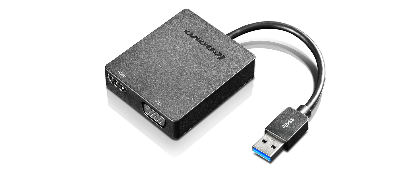 Lenovo Universal USB 3.0 to VGA/HDMI USB grafische adapter Zwart