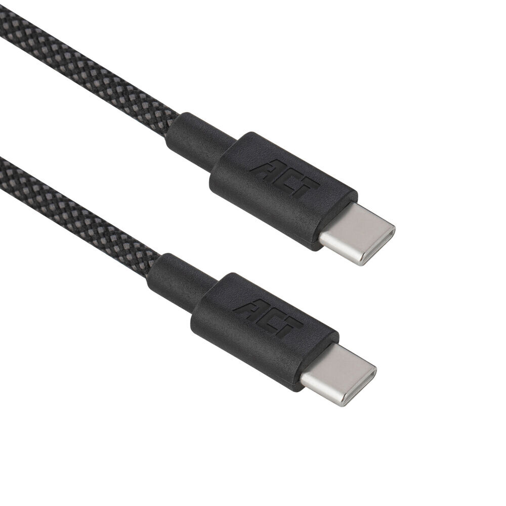 ACT USB 2.0 480Mbps 60W laad- en datakabel, zwart, 2 meter