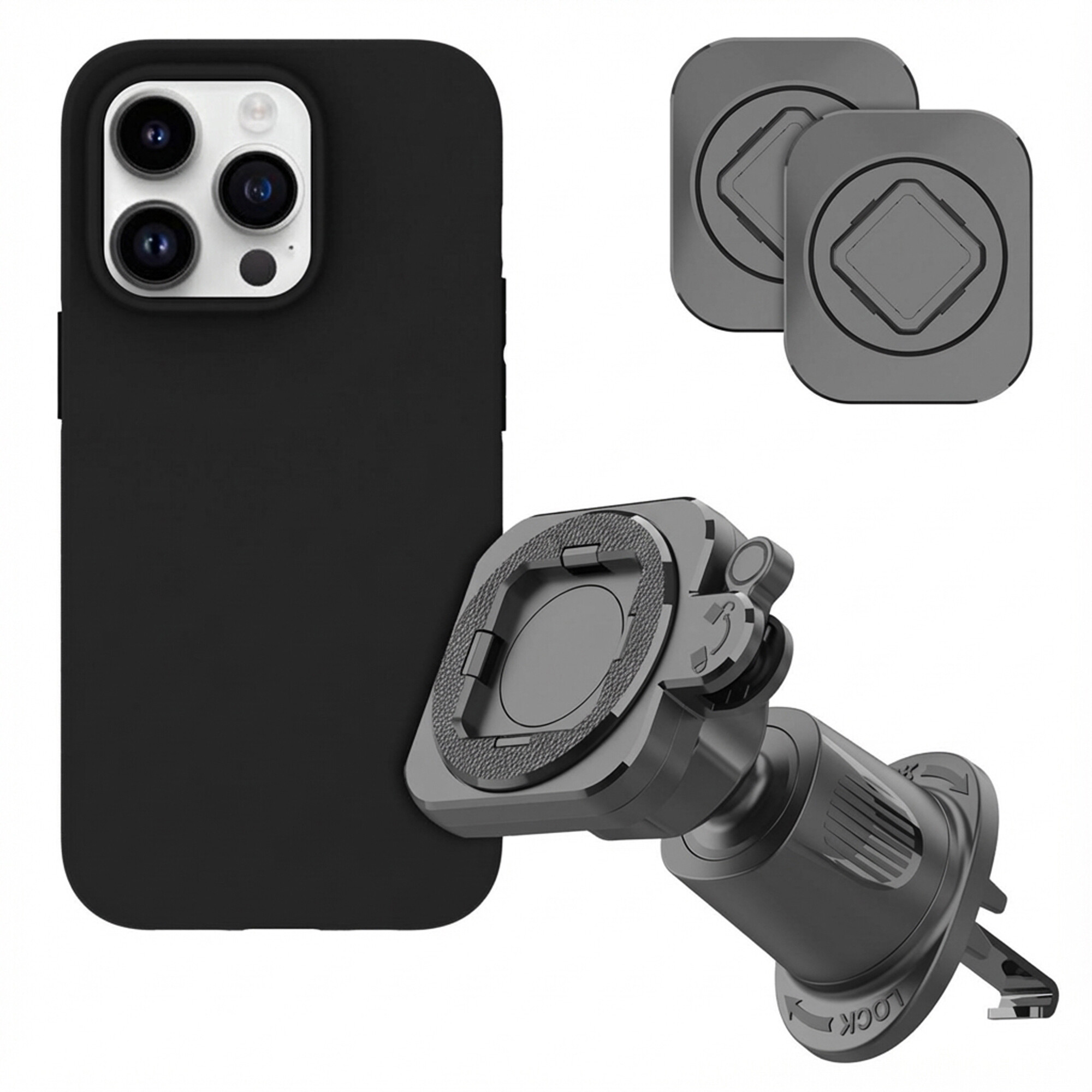 Accezz EasyLock Car Vent Holder + 2 stickers + Color Backcover