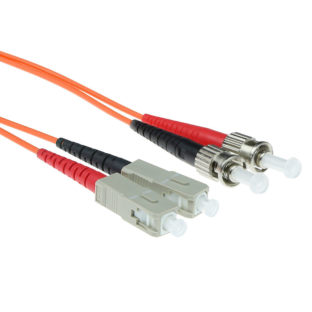 ACT 0,5 meter LSZH Multimode 62.5/125 OM1 glasvezel patchkabel duplex met ST en SC connectoren
