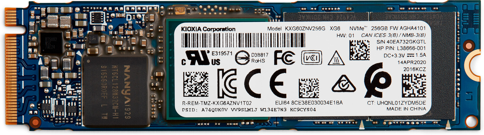 HP 1D0H6AA 256 GB M.2 PCI Express 3.0 NVMe TLC
