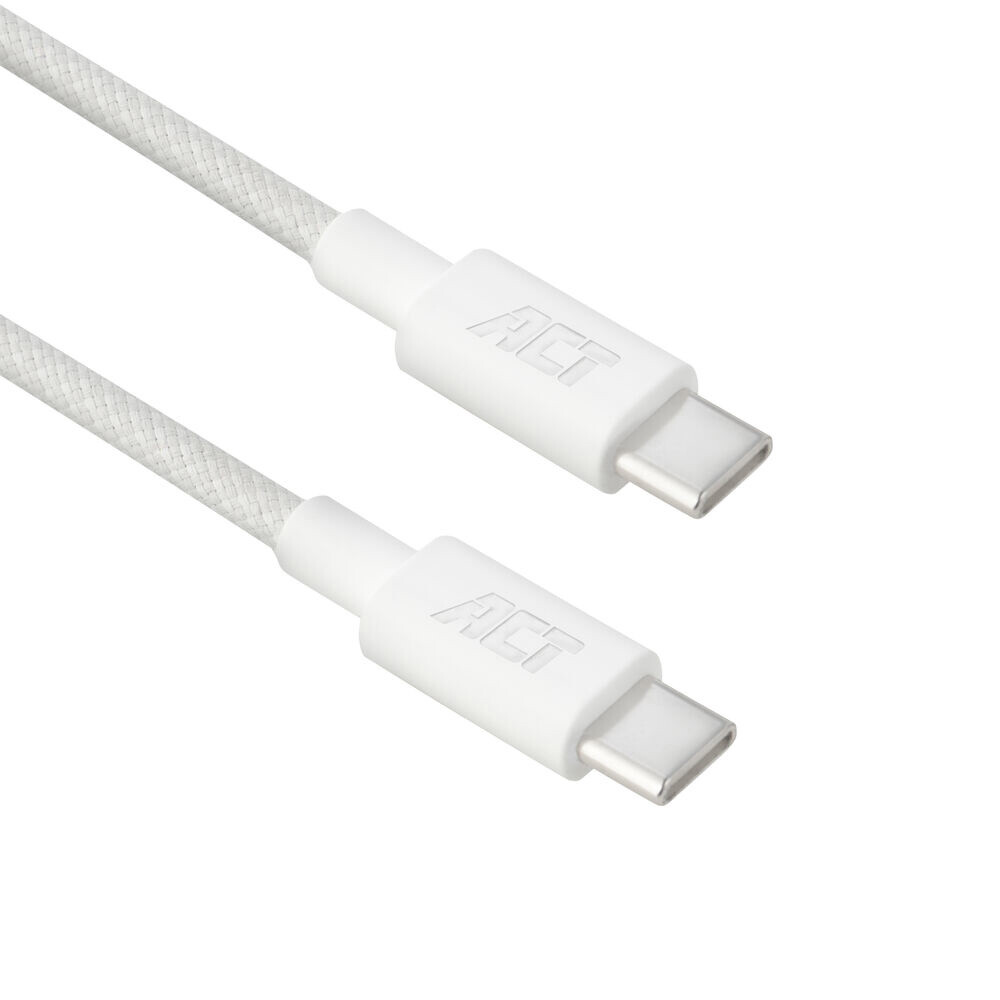 ACT USB 2.0 240W laad- en datakabel USB-C naar USB-C, wit, 2 meter