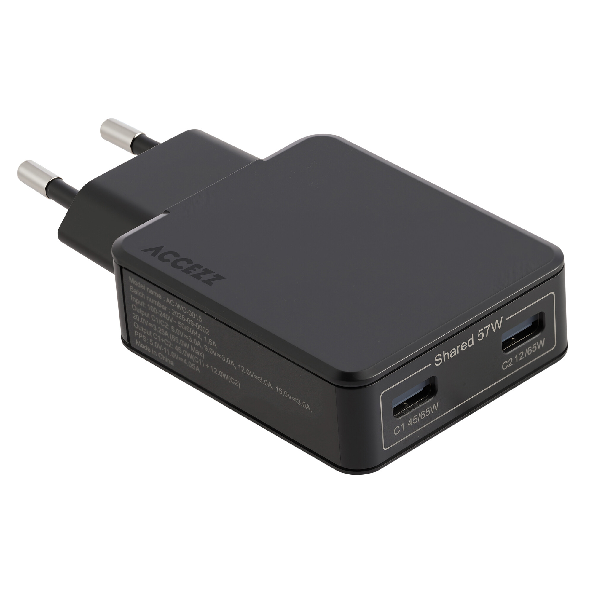 Accezz Ultra Slim GaN Charger 65W - 2x USB-C