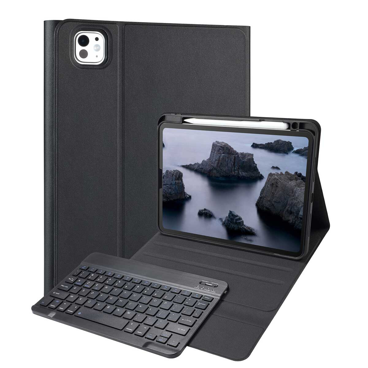 Accezz AZERTY Bluetooth Keyboard Bookcase