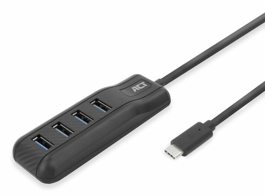 ACT AC6420 interface hub USB 3.2 Gen 1 (3.1 Gen 1) Type-C 5000 Mbit/s Zwart