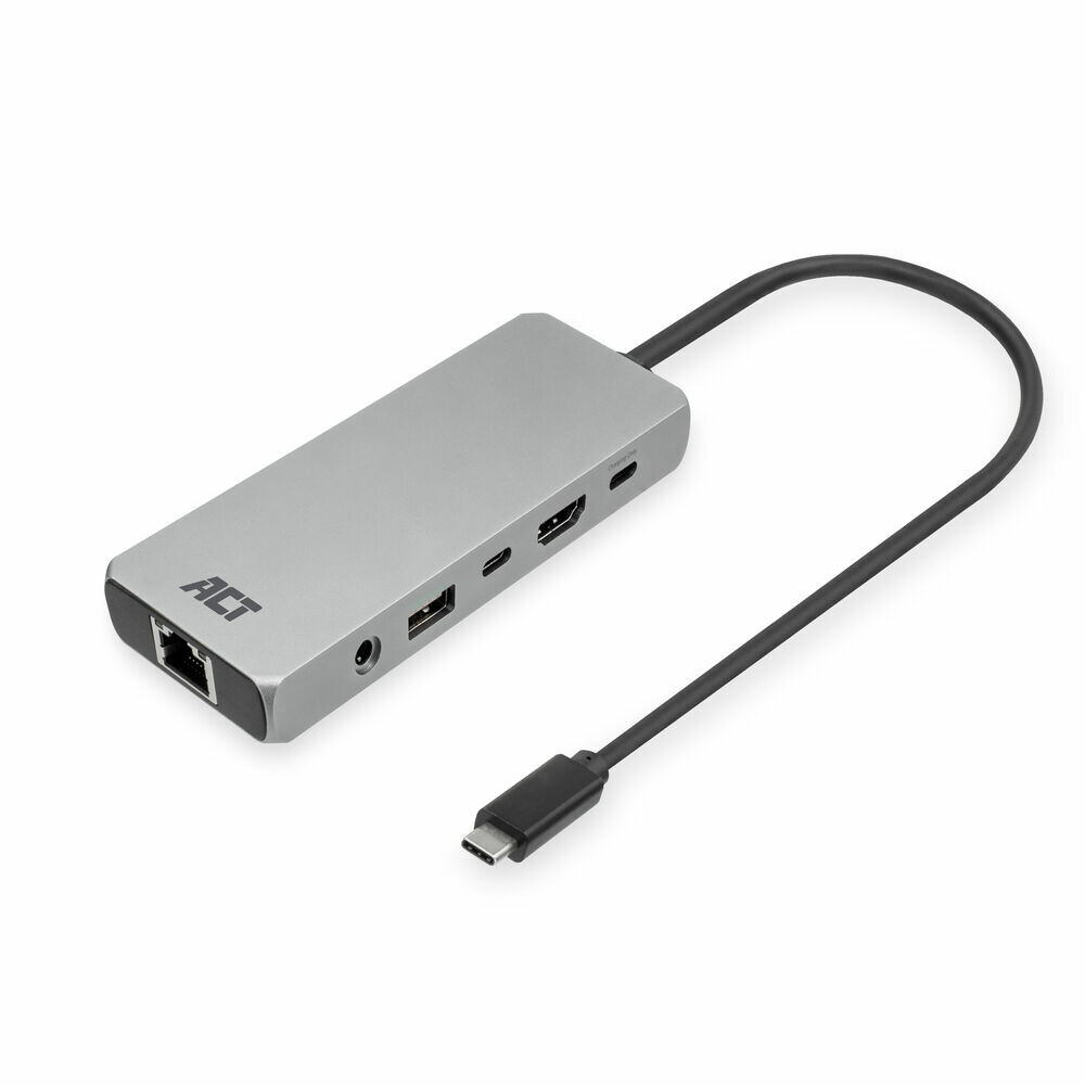 ACT USB-C 4K / 8K 30Hz dockingstation voor 1 HDMI monitor, 2,5 Gigabit ethernet, USB-C 10Gbps, USB-A 10Gbps, 3,5mm audio, PD pass-through