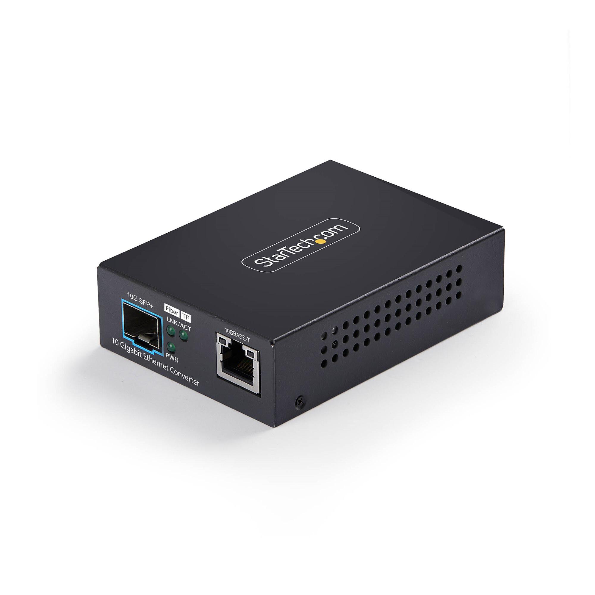 StarTech.com 10GbE SFP+ Glasvezel Media Converter, 10 Gigabit Ethernet RJ-45 naar 10GBASE-X SFP+, Single-Mode, Multi-Mode, 16K Jumbo Frames, TAA