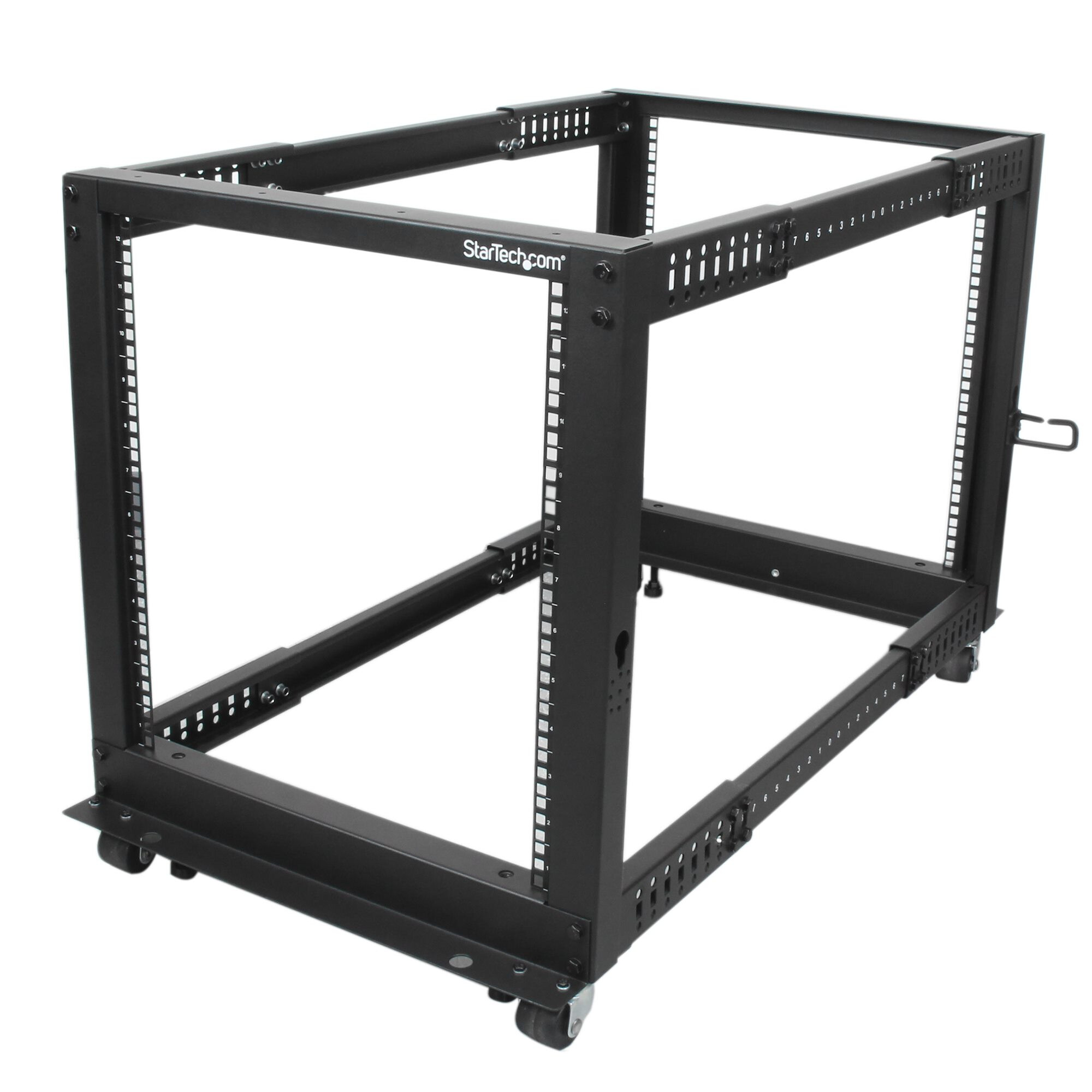 StarTech.com 12U 4-Post Server Rack, 19in Open Frame Rack met 101cm Montagediepte en 544kg Draagkracht, Mobiel of Vrijstaand IT Rack