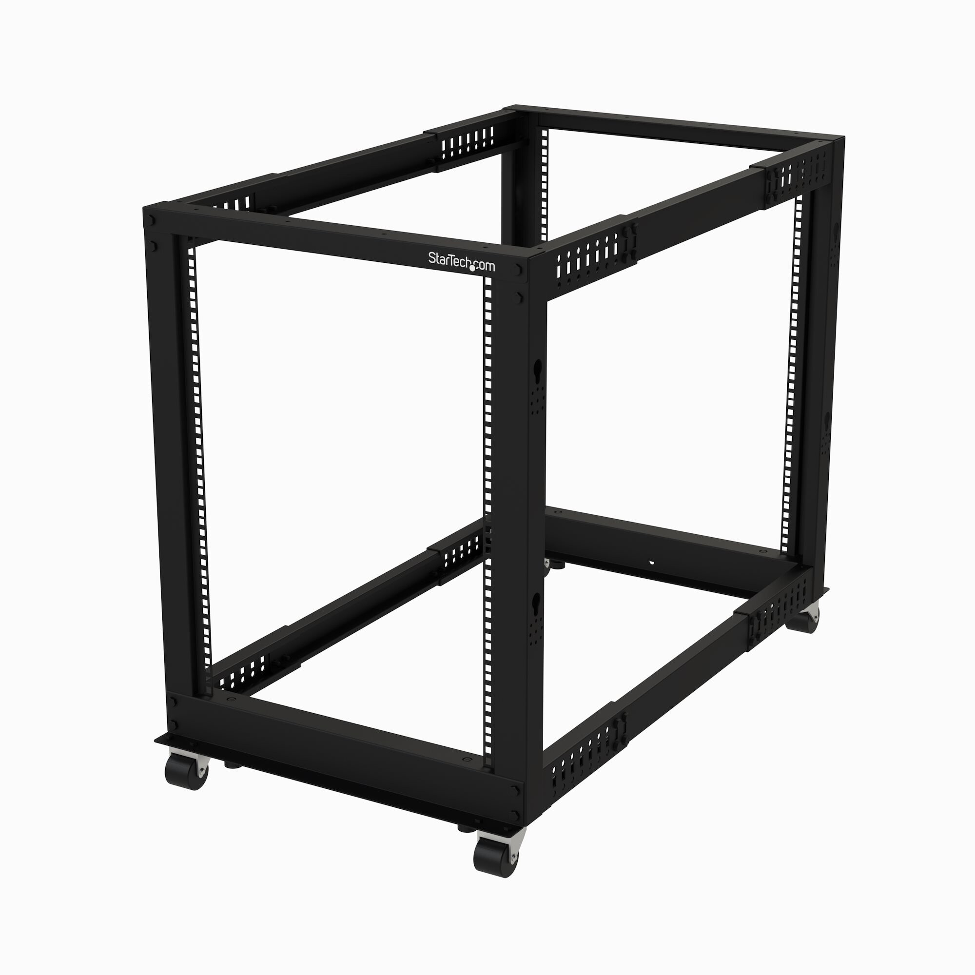 StarTech.com 15U 4-Post Server Rack, 19in Open Frame Rack met 101cm Montagediepte en 544kg Draagkracht, Mobiel of Vrijstaand IT Rack