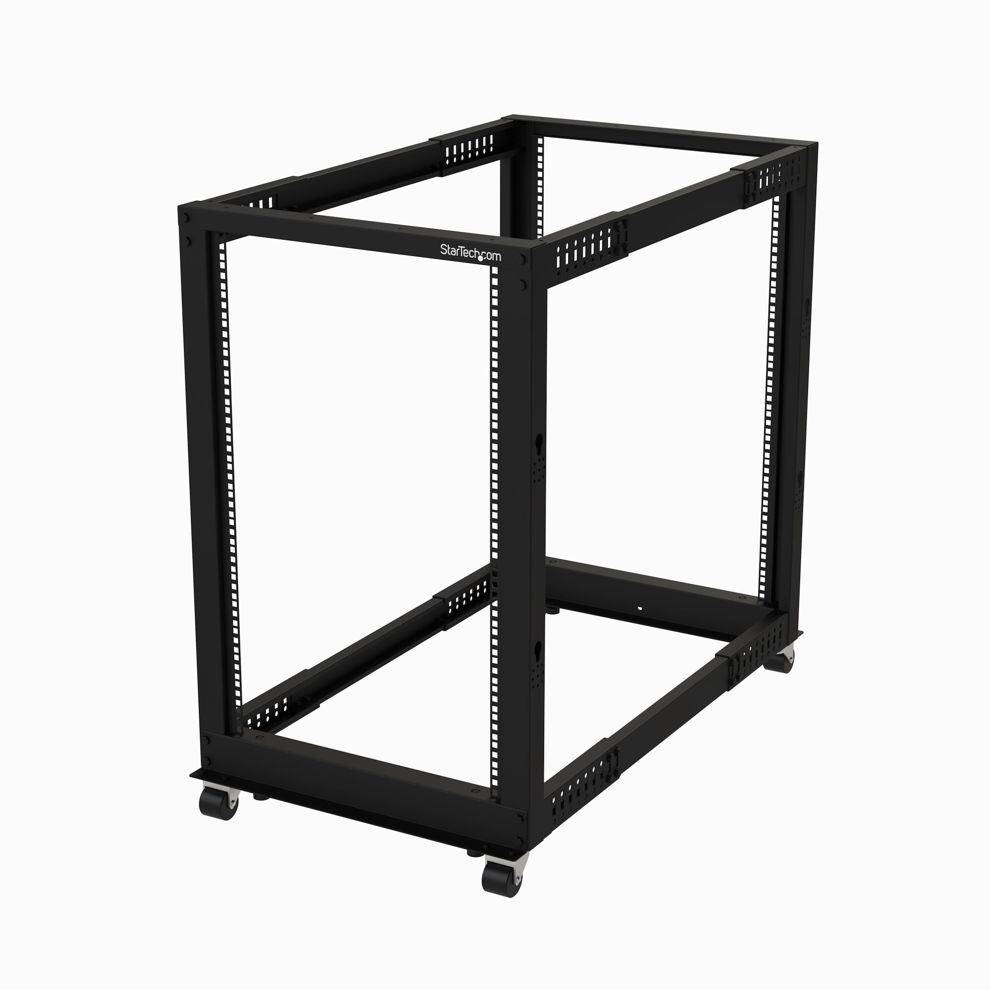 StarTech.com 18U 4-Post Server Rack, 19in Open Frame Rack met 101cm Montagediepte en 544kg Draagkracht, Mobiel of Vrijstaand IT Rack