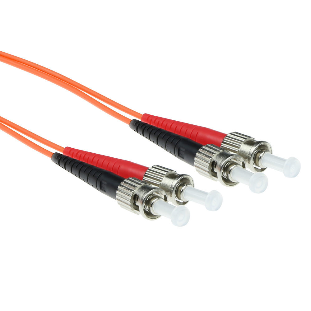 ACT 0,5 meter LSZH Multimode 50/125 OM2 glasvezel patchkabel duplex met ST connectoren