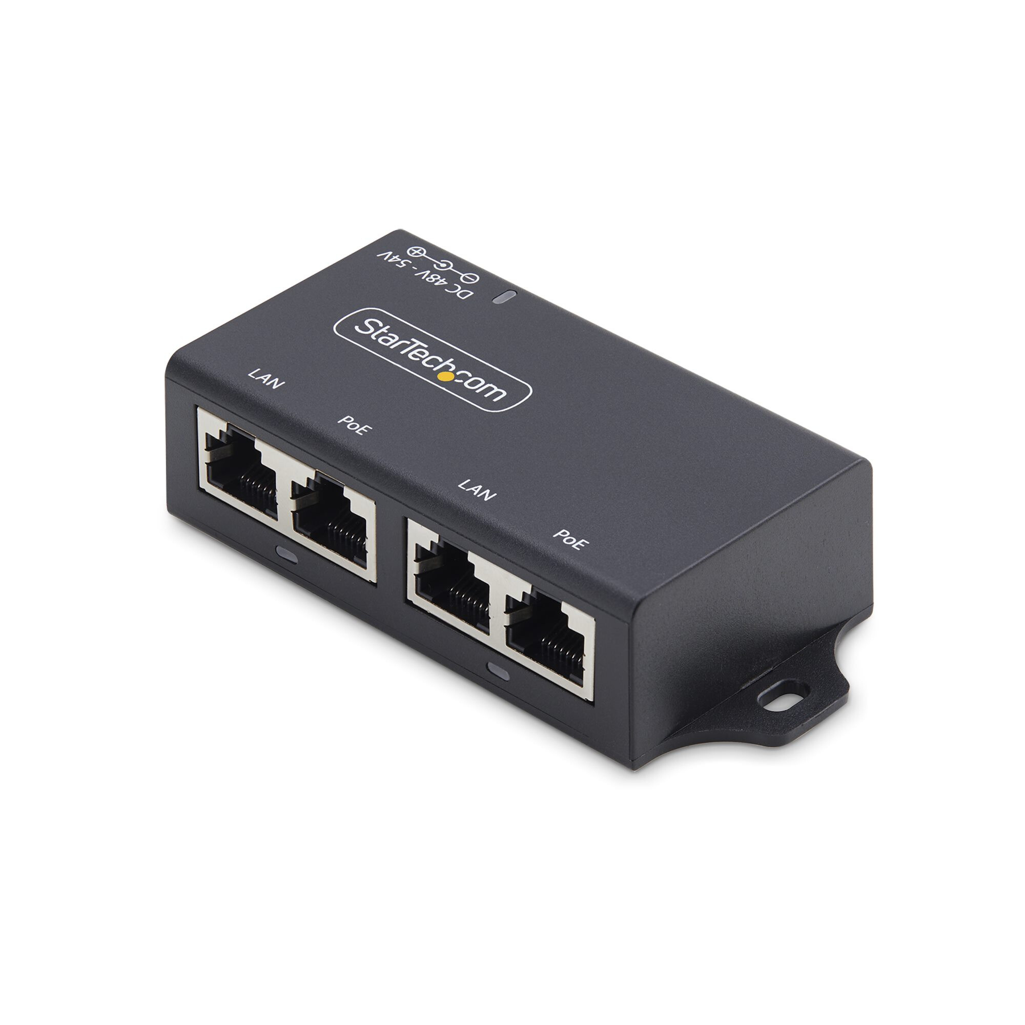 StarTech.com 2-Port Gigabit Midspan PoE+ Injector, 10/100/1000Mbps, PoE+ (802.3af/at), 30W, 1Gbps Ethernet, Wandmonteerbaar, Onbeheerde Inline Power Over Ethernet