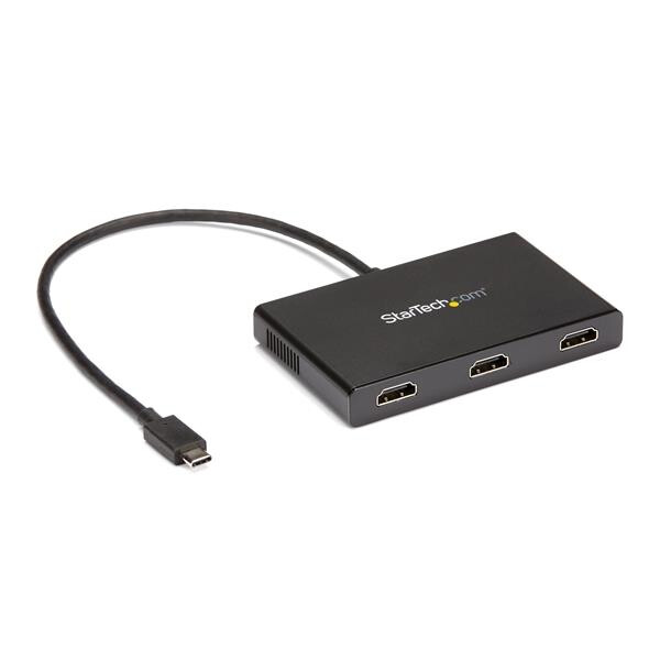 StarTech.com 3-Port USB-C Multi-Monitor Adapter, USB Type-C naar 3x HDMI MST Hub, Triple 1080p 60Hz HDMI Laptop Display Extender / Splitter, Extra-Lange Vaste Kabel - Enkel Windows - Vervangen door MST14CD123DP