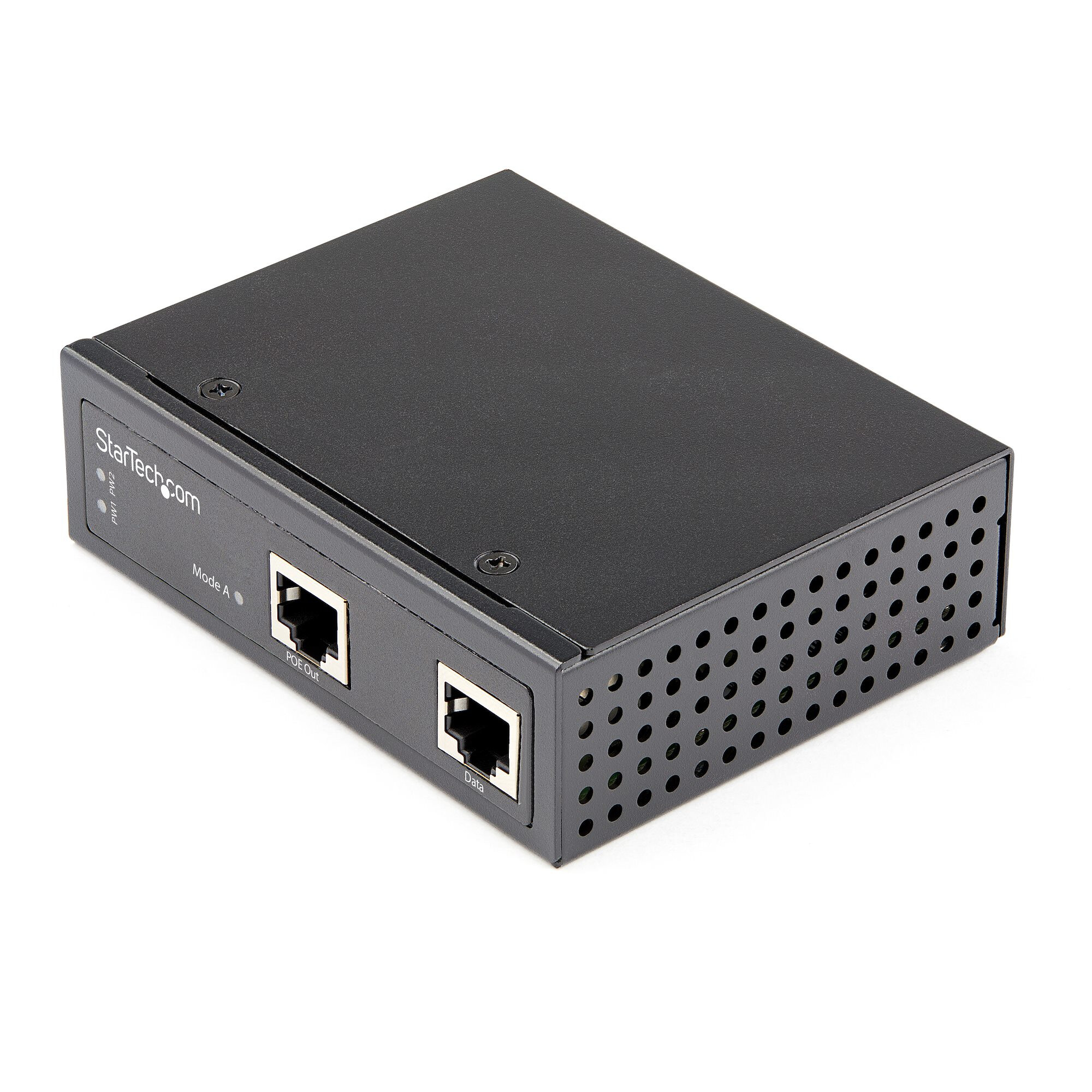 StarTech.com Industrial Gigabit Ethernet PoE Injector 30W 802.3at PoE+ Midspan 48V-56VDC DIN Rail Power Over Ethernet Injector Adapter -40°C to +75°C Camera's/Sensoren/WiFi APs